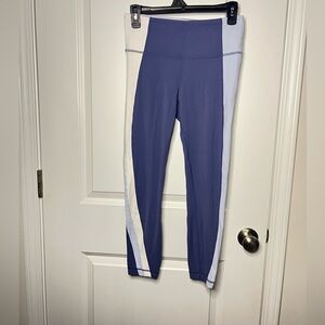 Athleta Colorblock Asymmetrical PowerVita 7/8 Leggings Tights Sz Small